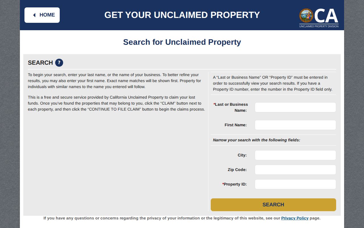 Huntington Park people search unclaimed property lookup