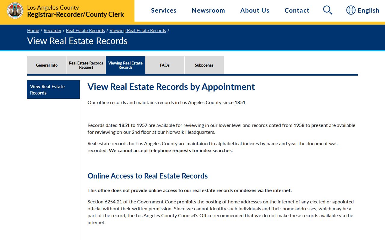 Huntington Park people search recorder index access
