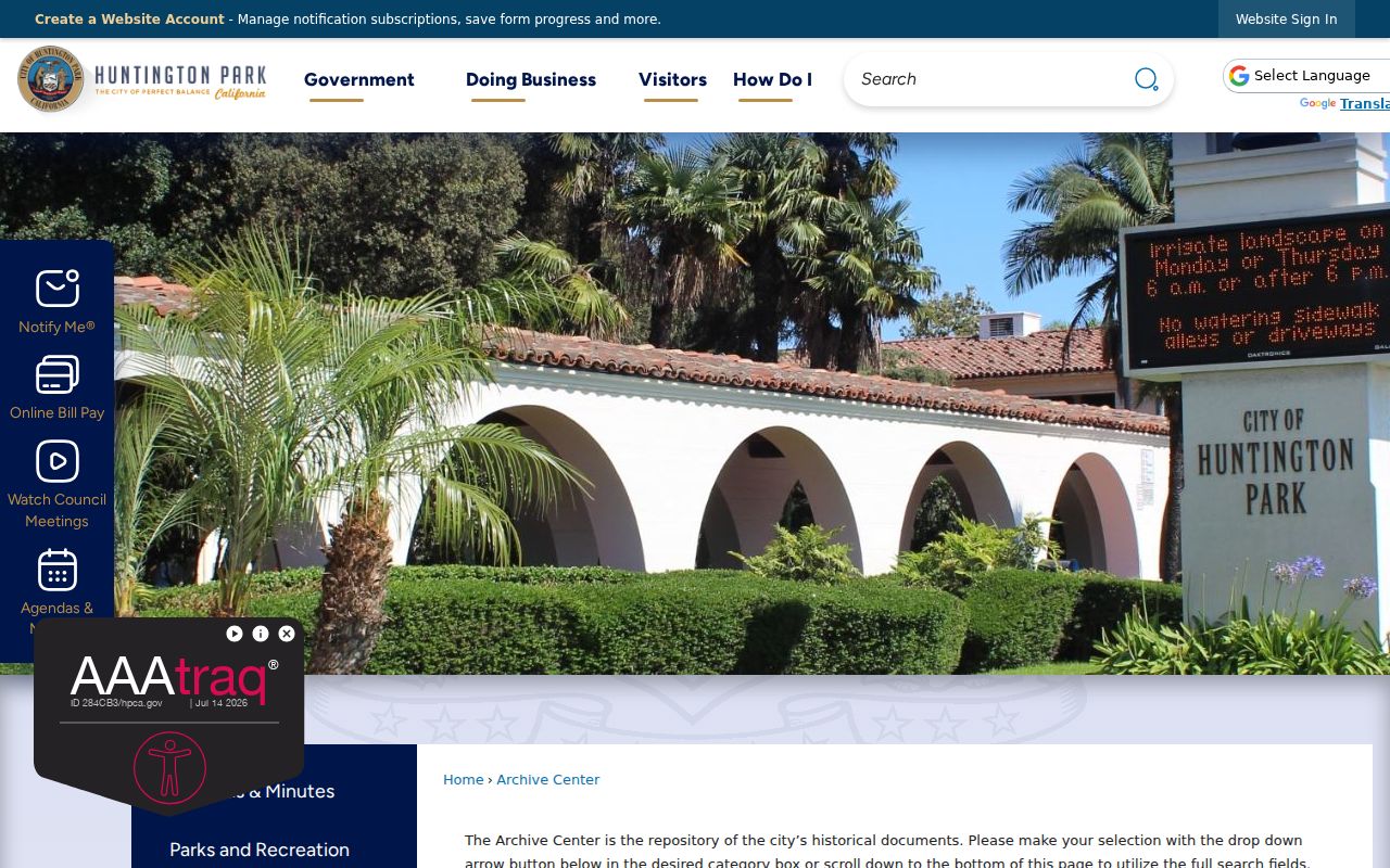 Huntington Park directory archive keyword search